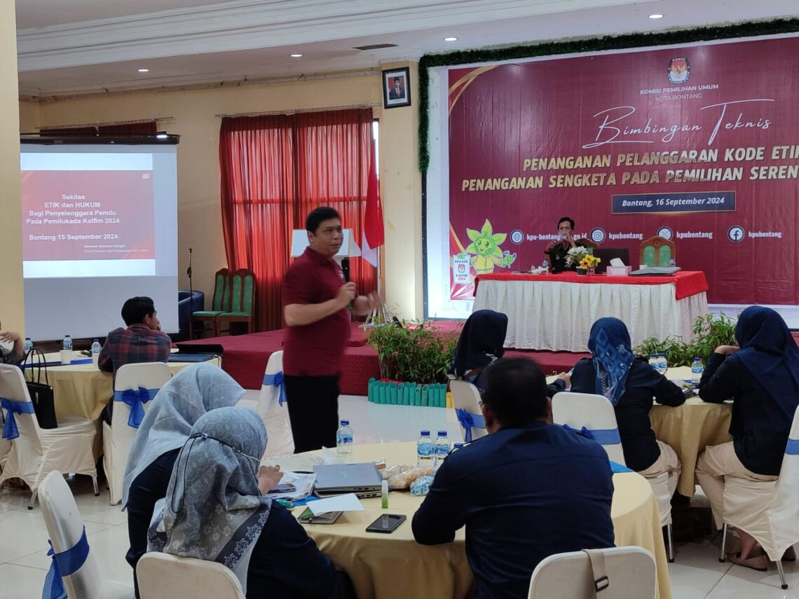 Bimbingan Teknis KPU di Bontang, Tingkatkan Kapasitas PPK dan PPS dalam Penanganan Sengketa Pilkada