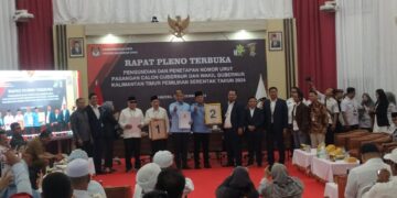 KPU Kaltim Resmi Tetapkan Nomor Urut Paslon Pilgub 2024, Isran-Hadi Nomor 1, Rudy-Seno Nomor 2
