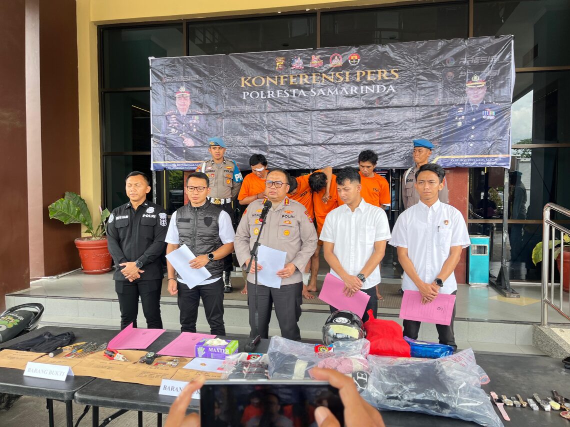 Polresta Samarinda Bongkar Sindikat Pencuri Antarprovinsi, Empat Tersangka Ditangkap